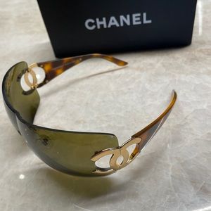Rare Vintage Y2K Chanel Sunglasses 4124 Tortoise Rimless Sunglasses